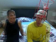 Football Fans Enjoy Threesome With Stepson Massive Cock Doggystyle 😍