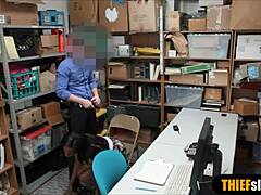 Busty ebony teen thief punished by officer