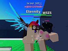 Going all out in Roblox game.