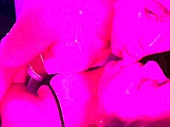 Big tongue sucking and lesbian kisses before bed, so hot!