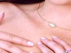 Enchanting brunette beauty shows her sexy body