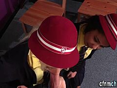 I watch these clothed European students sucking my cock in humiliation, babe, it's so fetishy.