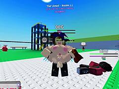 Going all out in Roblox game.