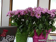 skinny blonde teen's petite ass gets rimmed with fingering and oral in hd