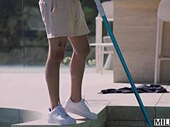 milfy busty blonde milf laura bentley cant resist pool boys thick cock