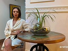 eve is taking a sexy bath in the pool, showing her feet and tits