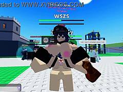 Going all out in Roblox game.