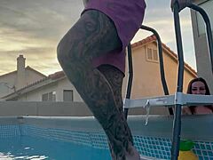 Teasing the pool boy with some fun payment ideas.