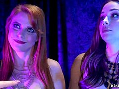 Dominant Lesbians Tie Up And Anal Fuck Waitress