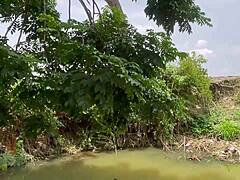 Chubby BBW amateur screams while fucking friend in forest