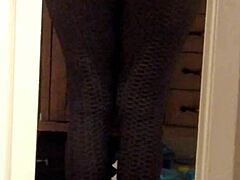 Wife In Leggings Shows Ass