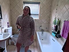 pov girl giving handjob then brushing teeth