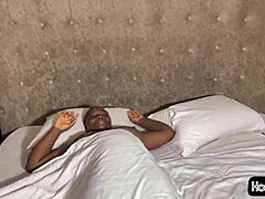 An african girl with a big ass gets her creamy pussy fucked by a big black dick, leading to squirting.