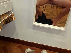 Sexy perverse moans with pissing and leather jacket - jerking with cum and intense moans with dirty talk.