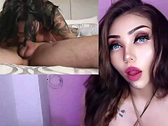 The voluptuous bbw girl intensely fucks her lover, getting a creampie while masturbating her big tits.