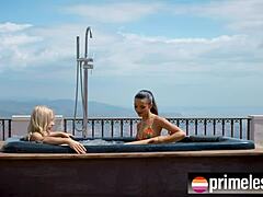 Want To See Angie Lynx And Ohana Petite 18+ Cum In The Hottub?