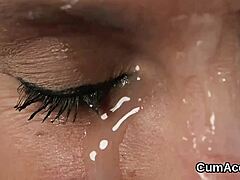 peculiar babe gulps cumshot