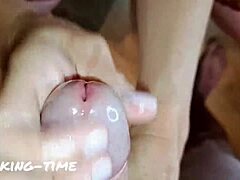 Pink Nails Milking Cum