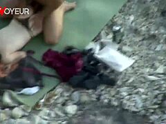 Passionate beach voyeur