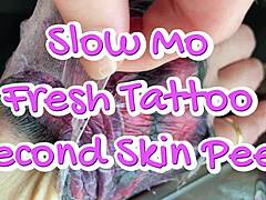 Fresh tattoo peel