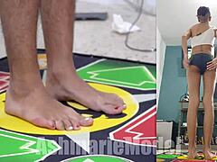 Brunette's Upskirt Dance