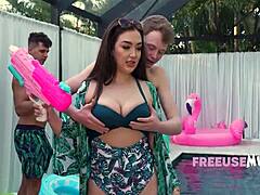 Hot Stepmom Threesome