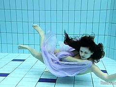 Black-Haired Pool Swim