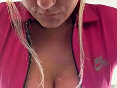 tattooed blonde gym horniness