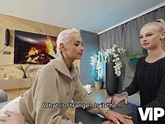 Blonde Threesome Cuckold