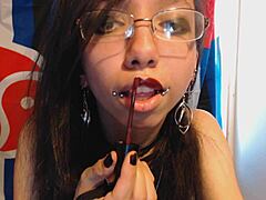 Young Goth Lipstick Tease