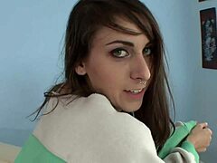 Tatted Brunette Anal Creampie