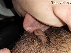 Romantic hairy pussy lick