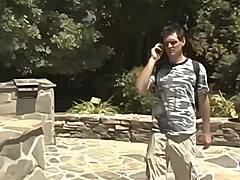 Lesbian garden surprise