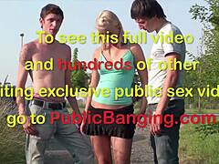 Thrilling Public Orgy Threesome
