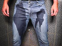 Guy Pees Jeans Cumshot