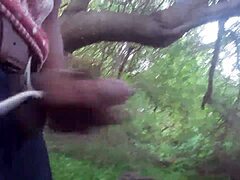 Surprising outdoor cumshot