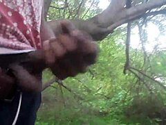 Surprising outdoor cumshot