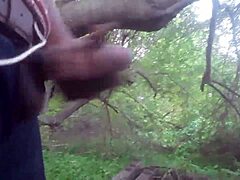 Surprising outdoor cumshot