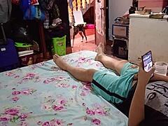 stepmom catches masturbating