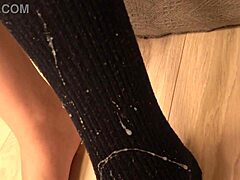 Footjob Sock Cum