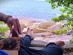 Beach Cumshot Surprise