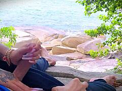 Beach Cumshot Surprise