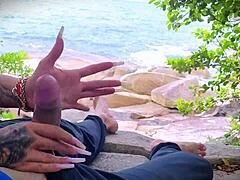 Beach Cumshot Surprise