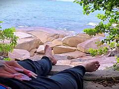 Beach Cumshot Surprise