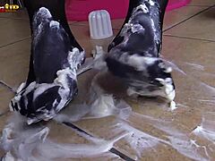 creamy footjob