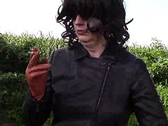 leather smoking milf