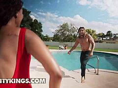 Poolside Ass Cum