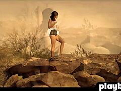 Ebony Lingerie Tease