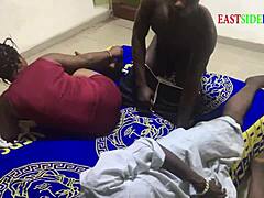 Ebony Threesome Creampie