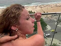 balcony anal creampie